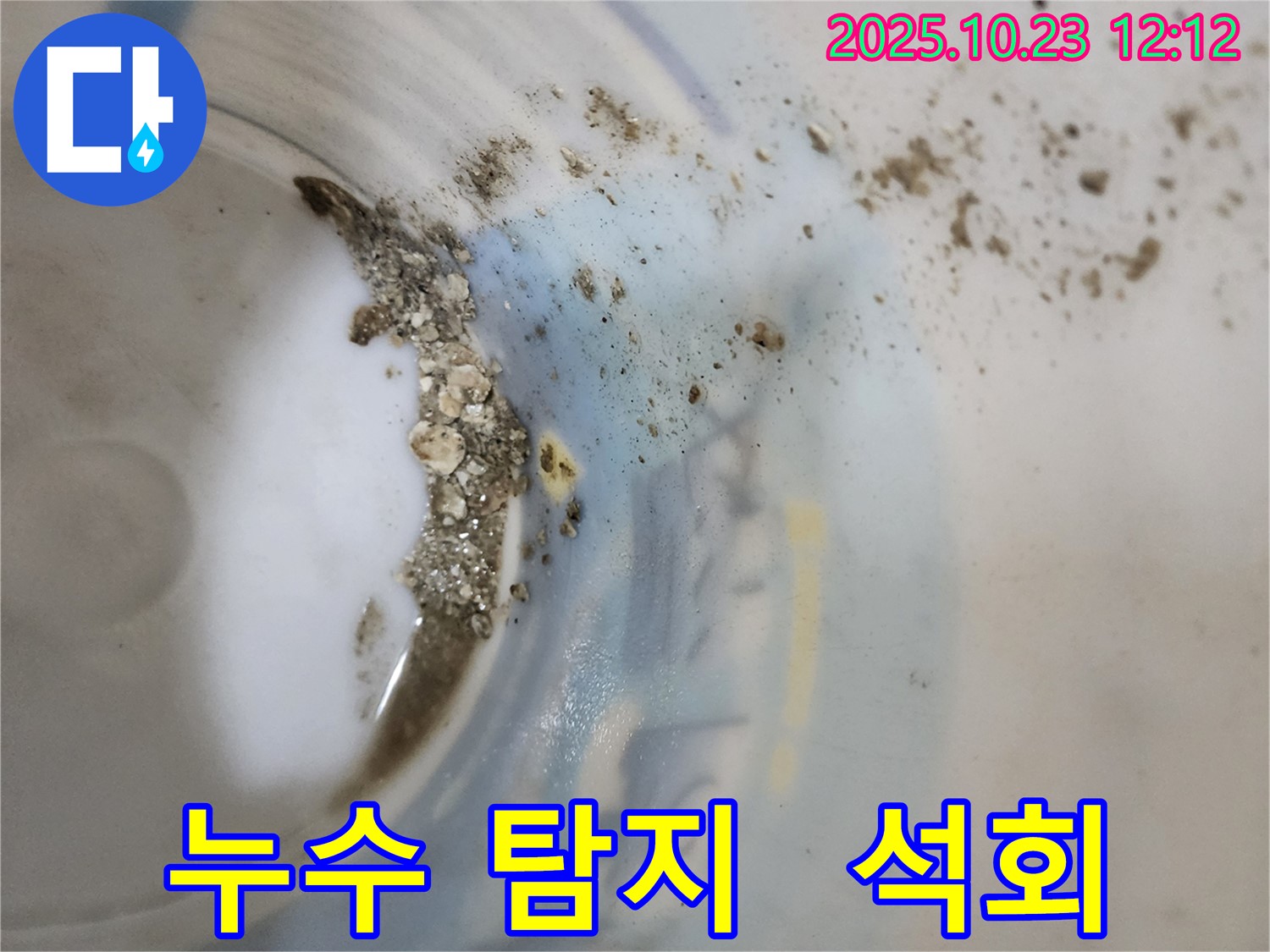 양주시 은현면 하패리 누수 탐지 - 석회 흔적 발견