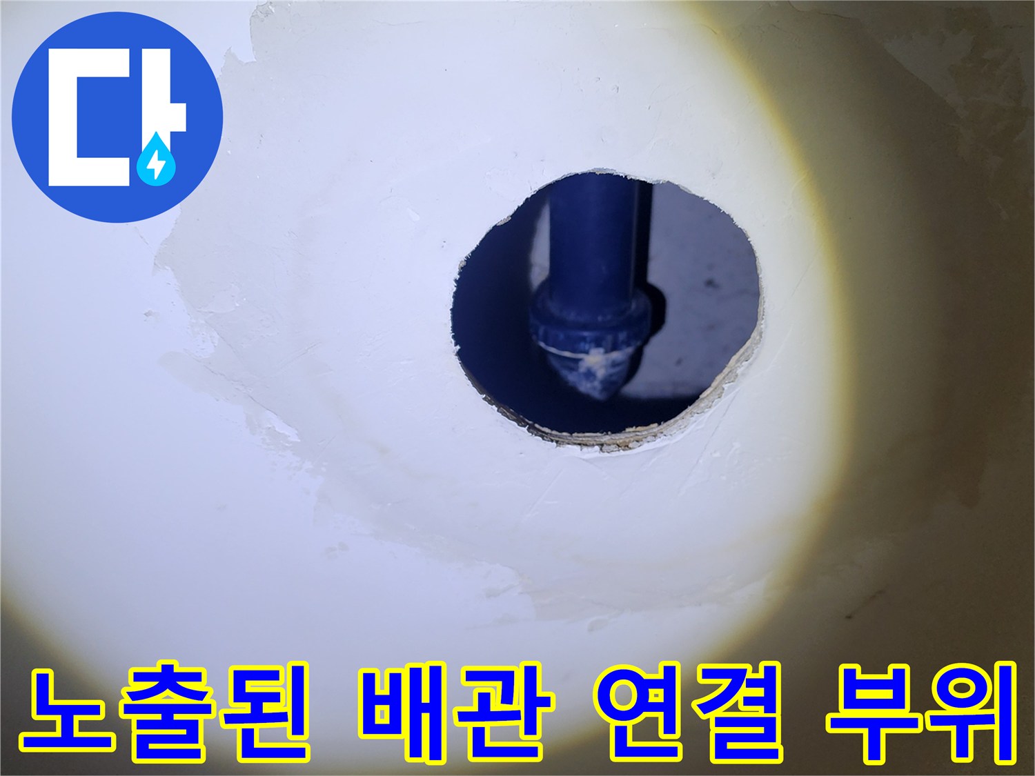 양주시 옥정동 욕실-배수구 주변의 파란색 배관 상태