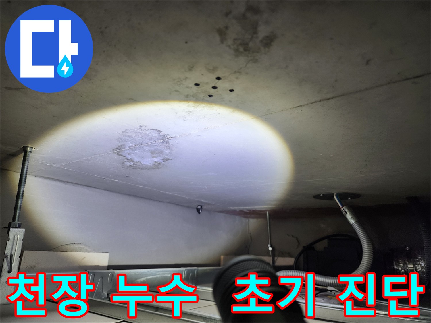 금호동 신금호파크자이 천장 누수 초기 진단 사진 - 누수 확산 방지를 위한 빠른 조치