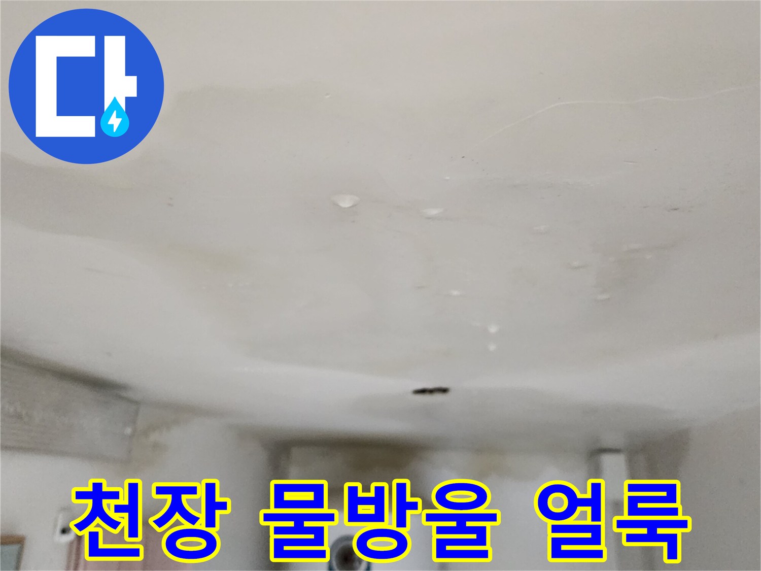 아래층-천장에-맺힌-물방울과-넓은-얼룩-현상