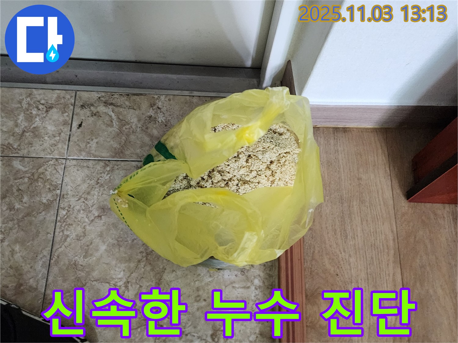 양주 옥정 누수 현장 - 신속한 누수 진단을 위한 장비 사용 모습입니다.
