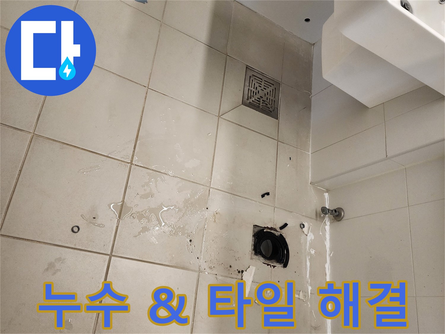 김포 사우동 욕실 배수구 누수 & 타일 들뜸 해결 완료