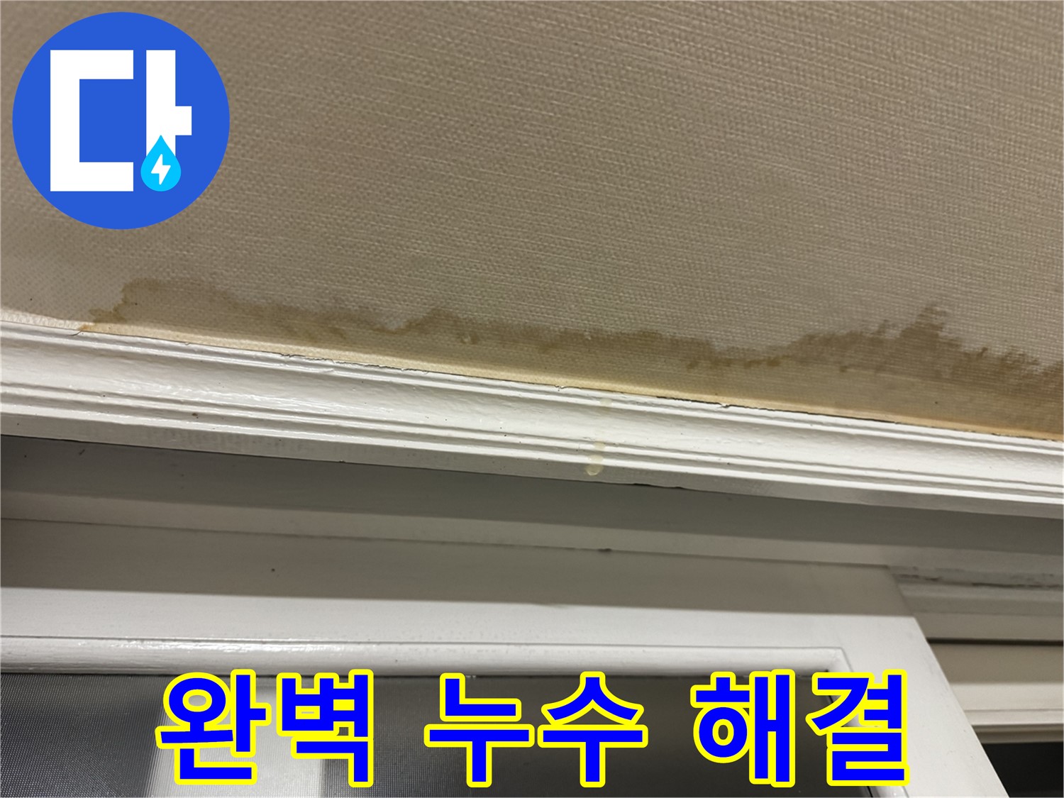 누수 해결 후 깨끗해진 천장 - 완벽한 해결을 약속합니다.