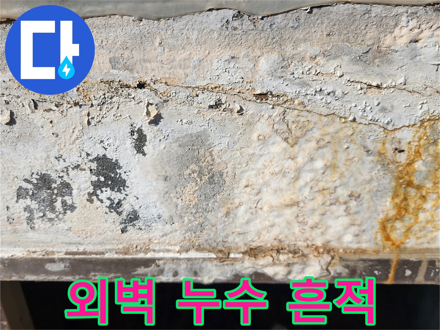 포천 신북면-습기로 인해 부식된 외벽 마감재 상태