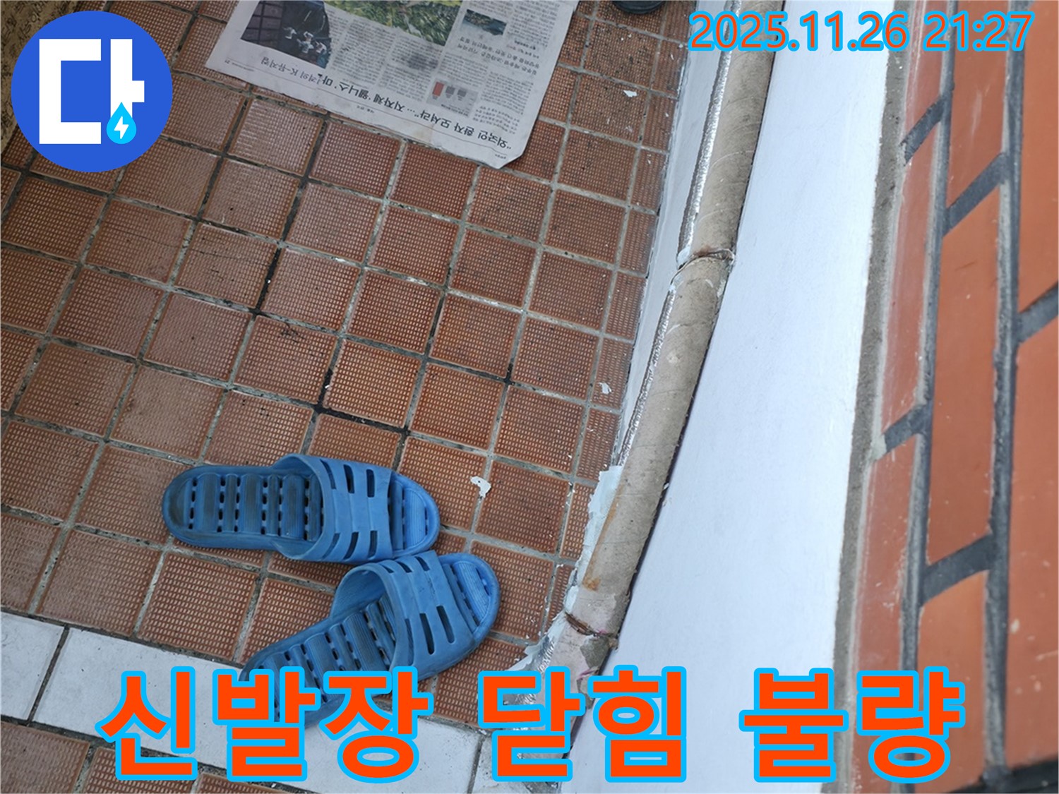 서초구 서초2동 누수 현장 - 신발장 문 닫힘 불량으로 인한 악취 및 벌레 유입