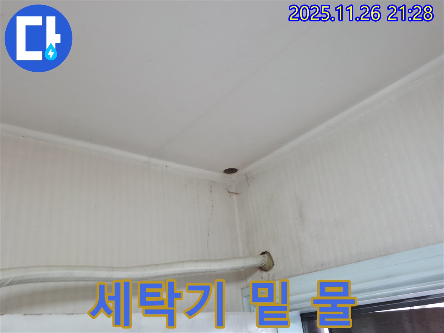 서초구 서초동 누수 - 세탁기 밑에 물이 고여 있다면 누수를 의심해 보세요.