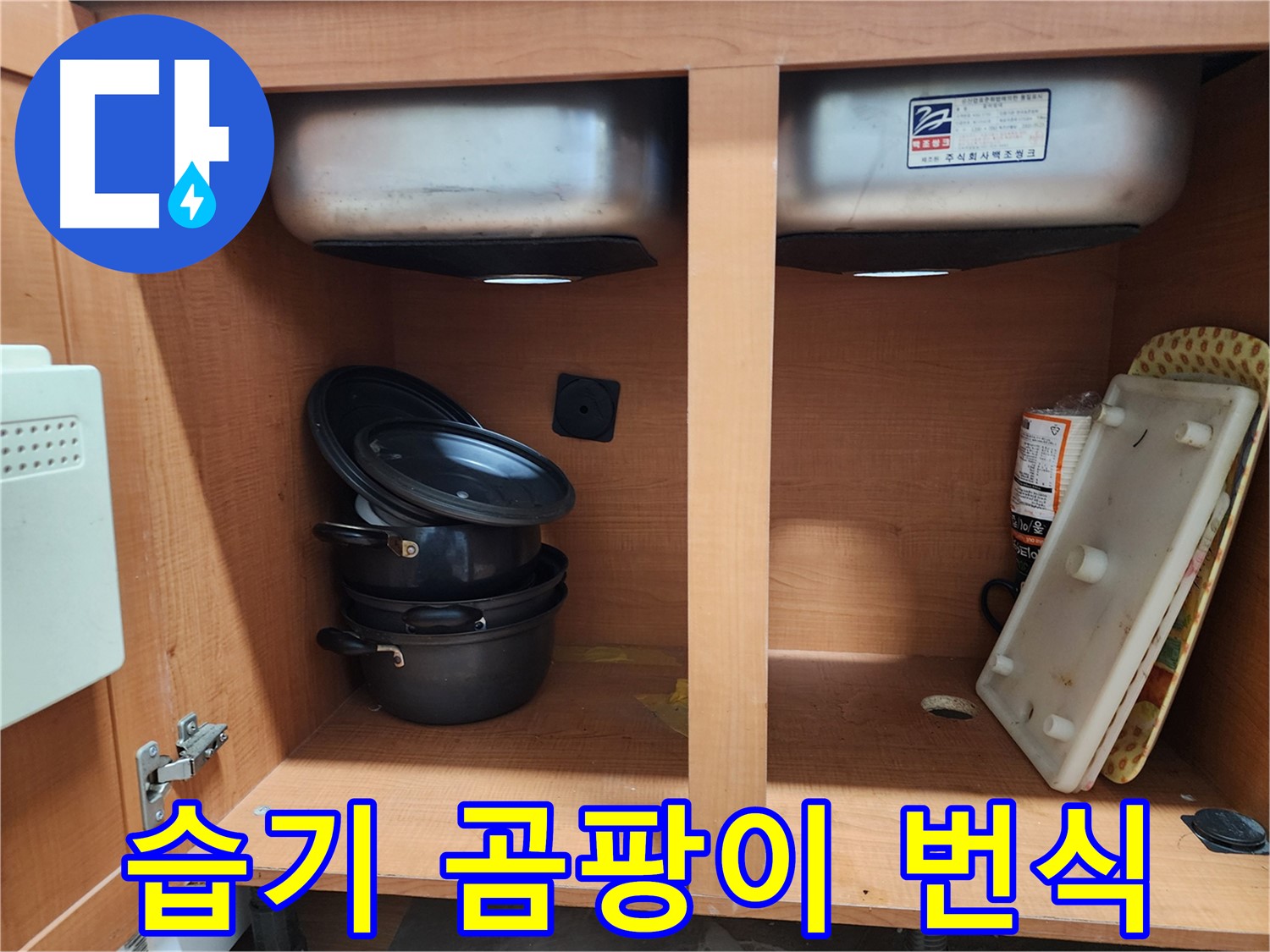 싱크대 누수 - 습기-곰팡이 번식 - 쾌적한 환경을 위해 해결!