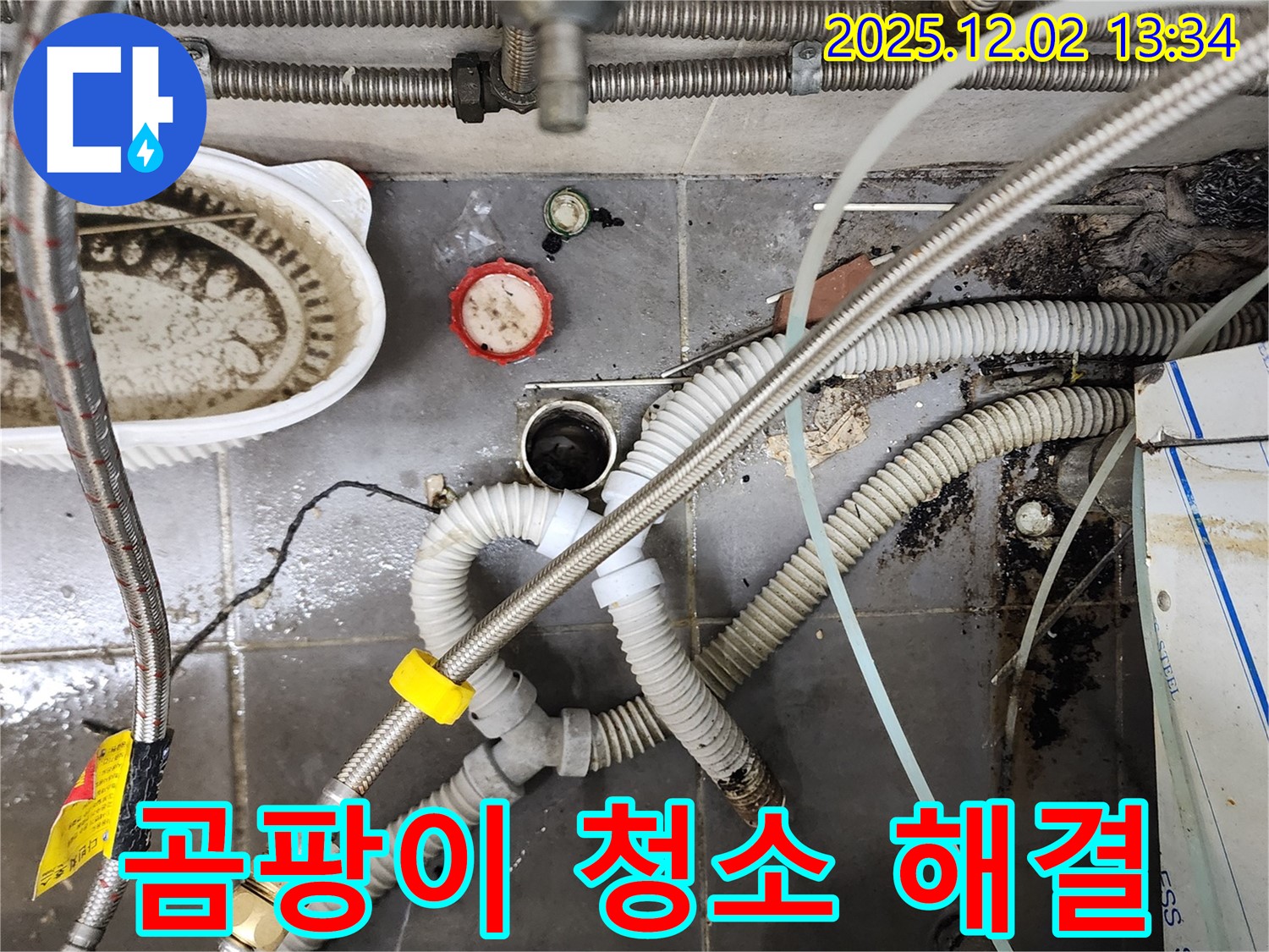 싱크대 밑 곰팡이 - 누수 해결 및 곰팡이 완벽 청소