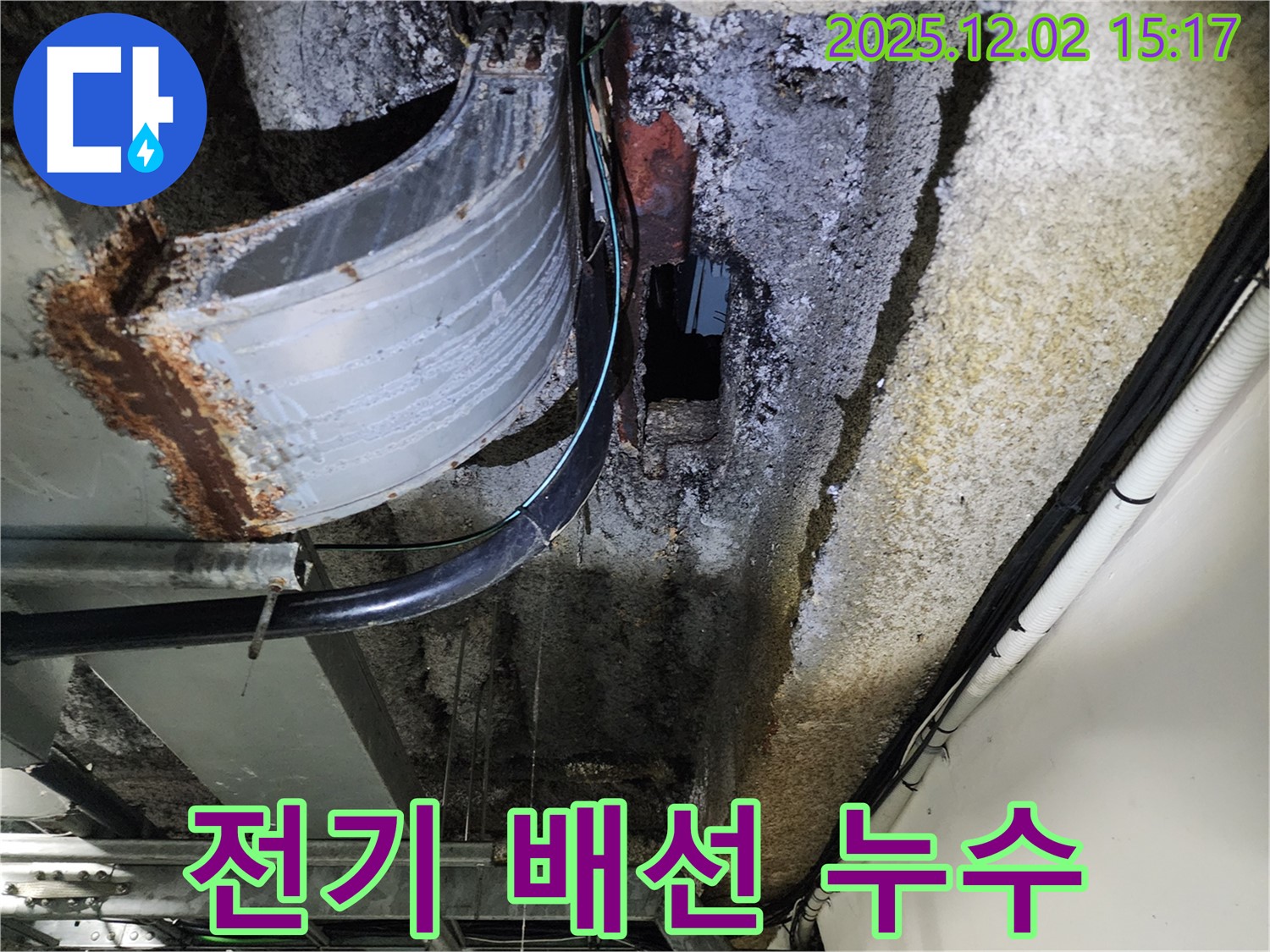 포천 일동 길명리 누수 - 천장 누수, 전기 배선 안전 점검 필수