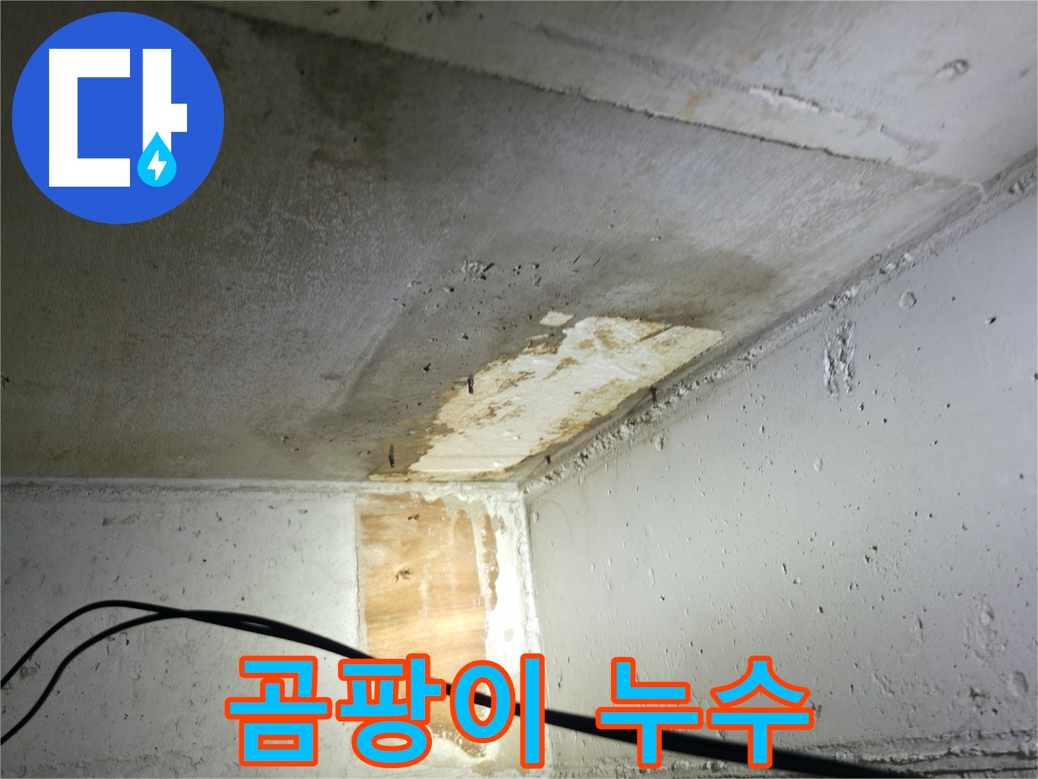 의왕시 능안길 백운그린힐 아파트 누수 - 누렇게 변색된 벽지와 습기