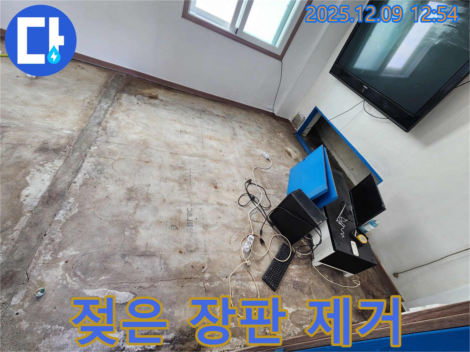 포천시 영중면 성동리 사무실 누수 - 물먹은 장판 걷어내고 누수 원인 탐색!