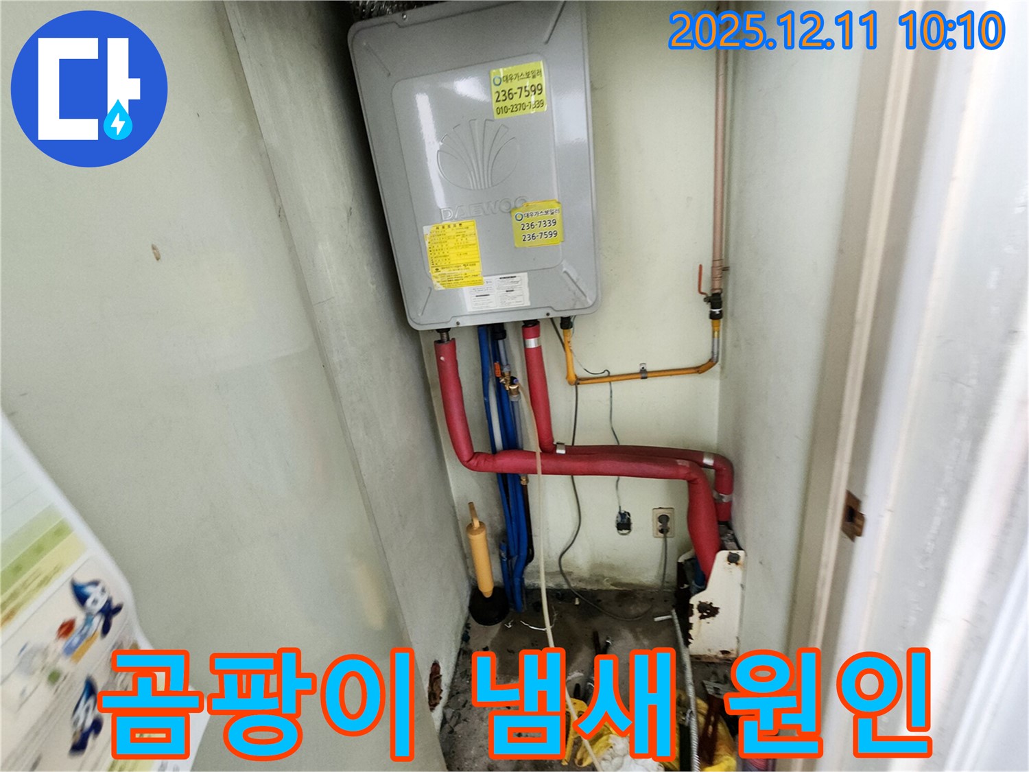 영중면 남궁리 누수 - 보일러 누수로 인한 곰팡이 냄새 문제