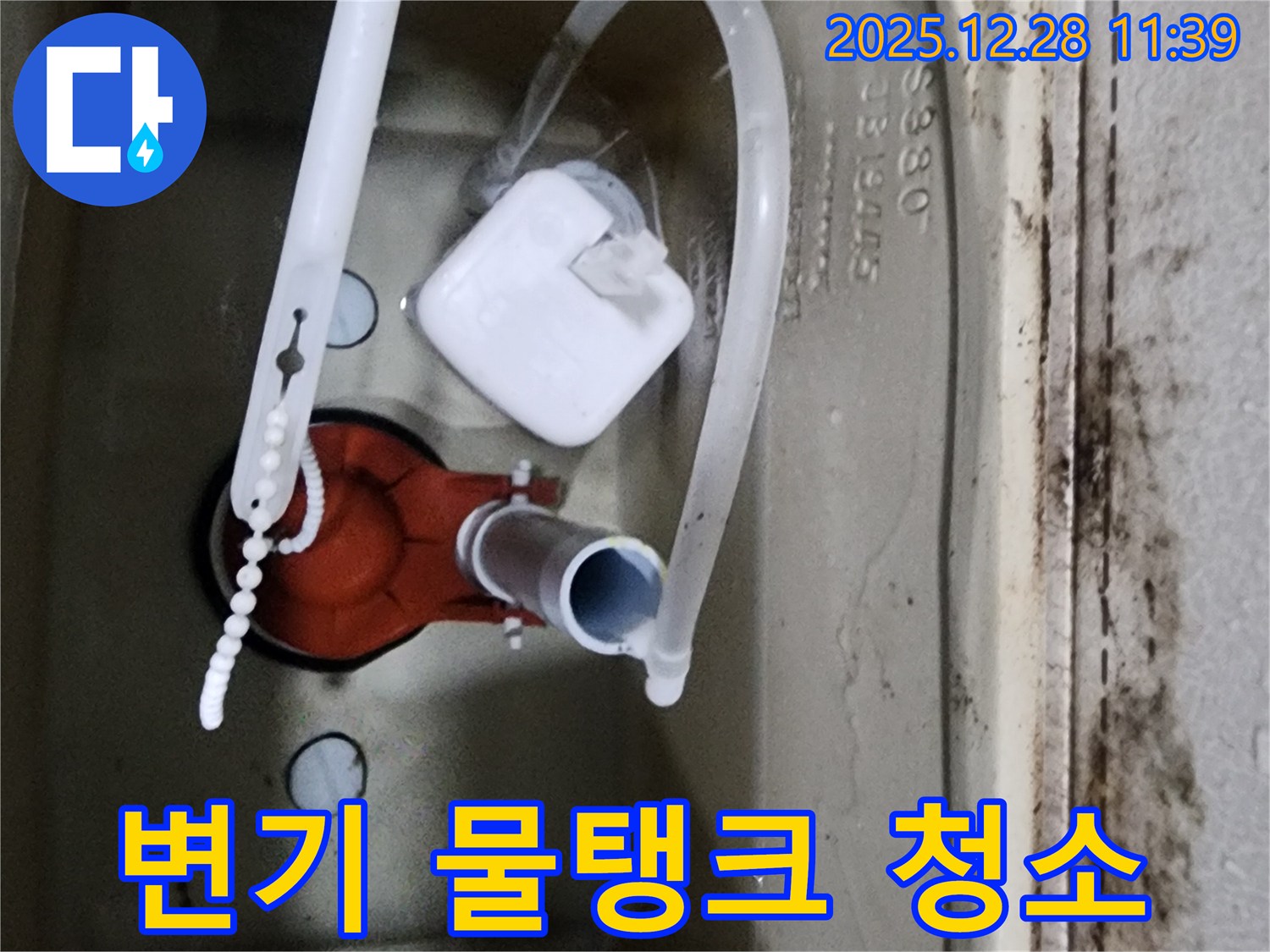 의정부 가능동 변기 물탱크 내부-곰팡이와 오염 제거-누수 점검을 동시에 진행했습니다.