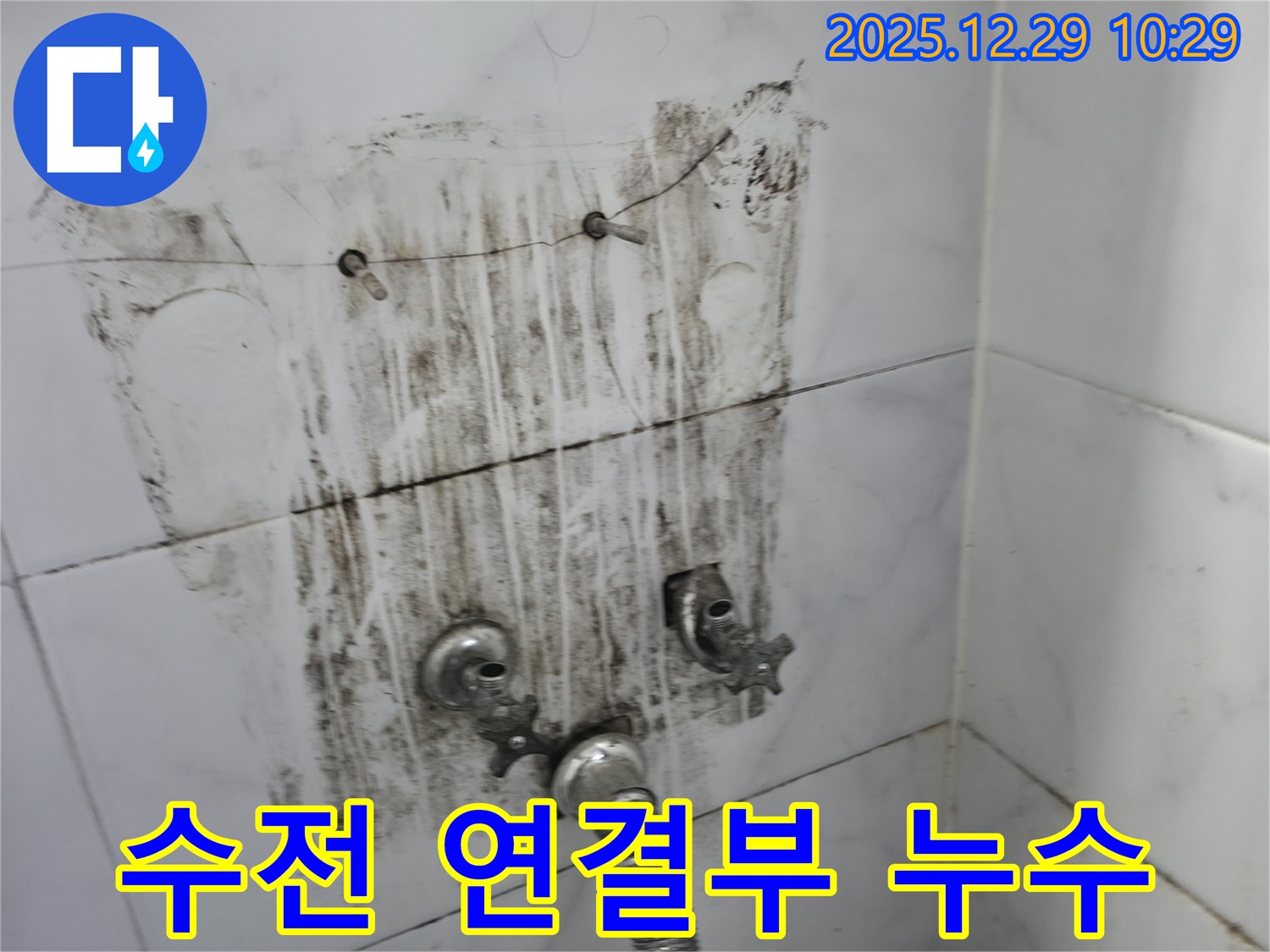 보문동 아남아파트 - 샤워기 수전 연결부에서 발생하는 누수를 꼼꼼하게 진단하고 있습니다.