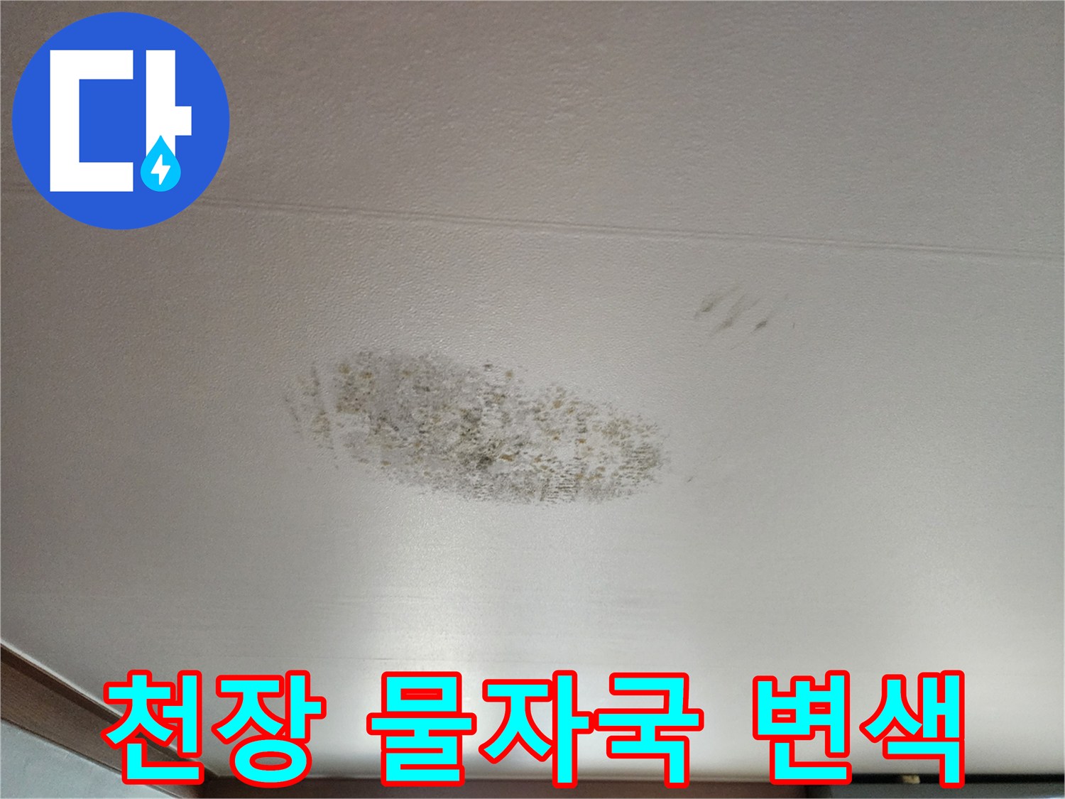 영북면 현장 사진 - 천장 면에 나타난 누수 흔적과 습기 오염