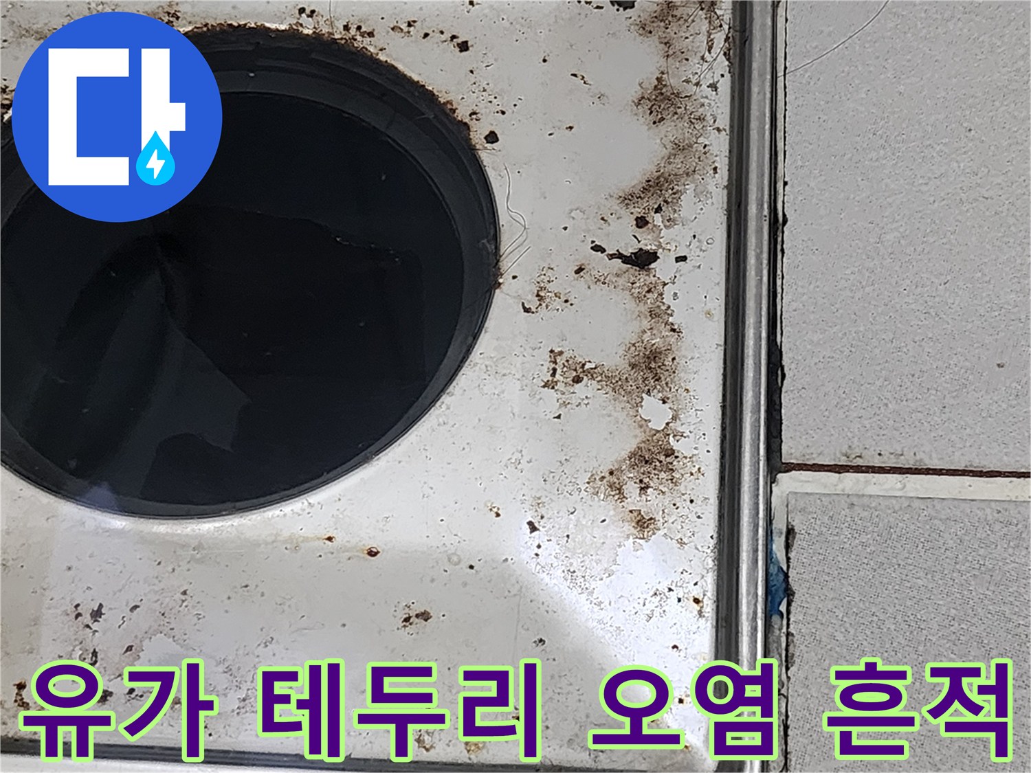 배수구-주변-타일-틈새에-남은-물때와-오염