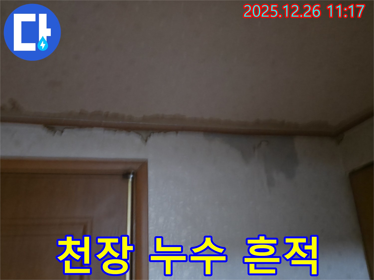 고양시 일산동구 백석동 아파트 천장 누수 - 벽지 손상