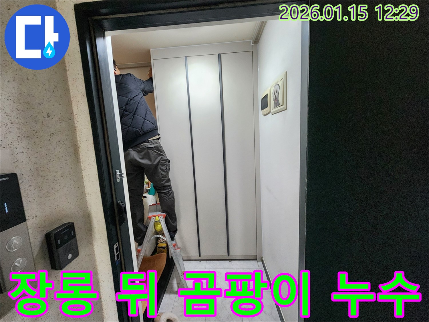 의정부 누수탐지 전문가가 장롱 뒤 곰팡이와 누수를 동시에 해결하는 현장 - 완벽한 누수 차단과 곰팡이 제거