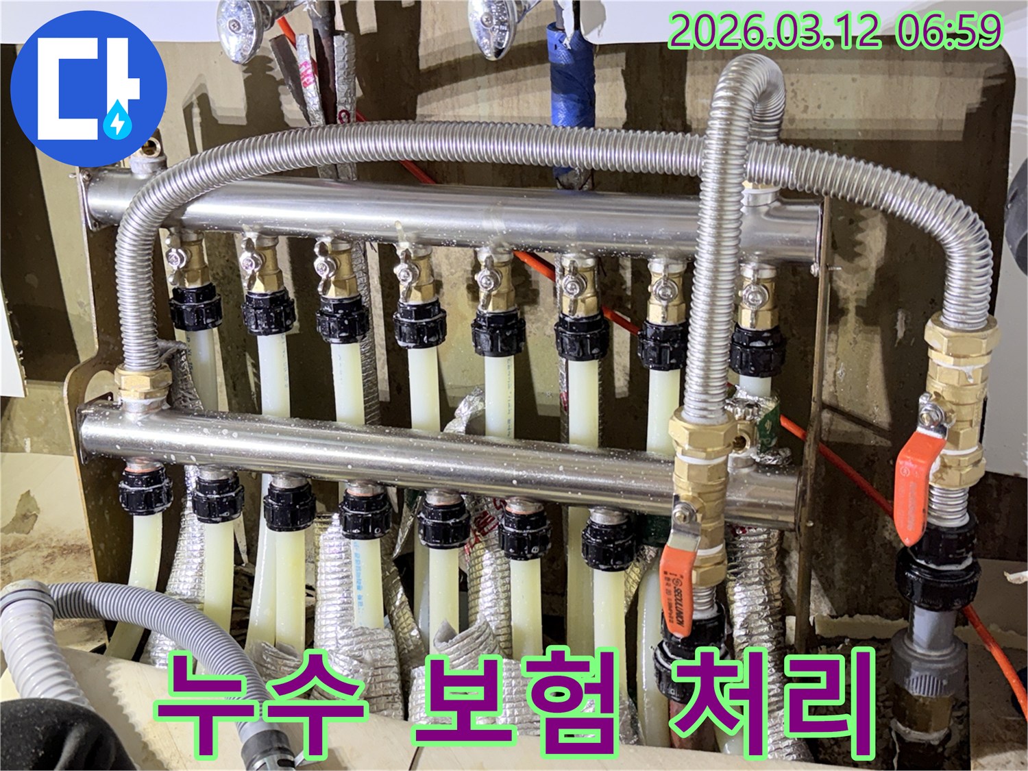 누수-공사-현장에서-보험-처리를-위한-증거-자료를-수집하고-있는-전문-엔지니어의-모습