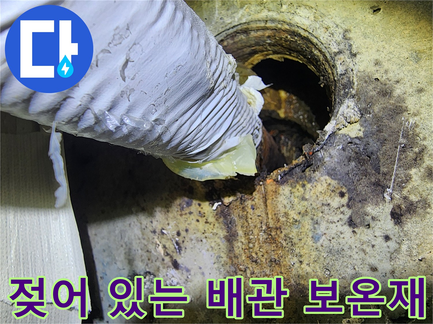누수-발생-부위의-배관-보온재-상태