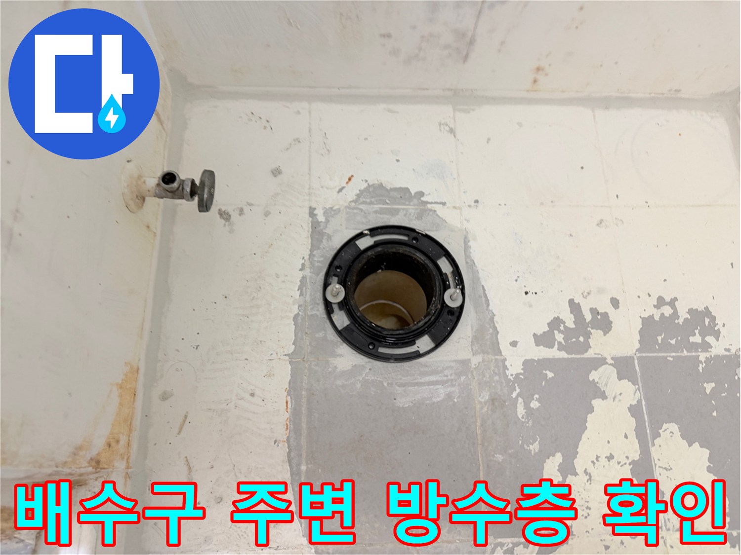 화장실-배수구-유가-주변-방수층-상태-점검