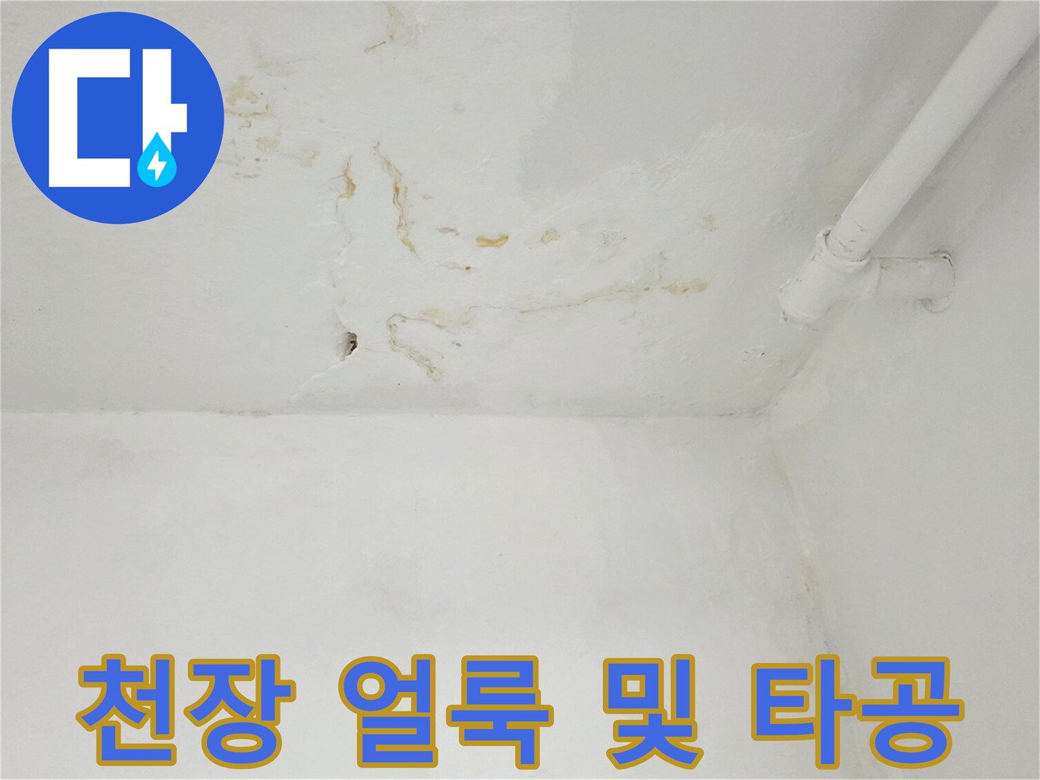 은평구 갈현동 아파트-천장 벽면의 습기 얼룩과 배관 확인을 위한 타공 부위