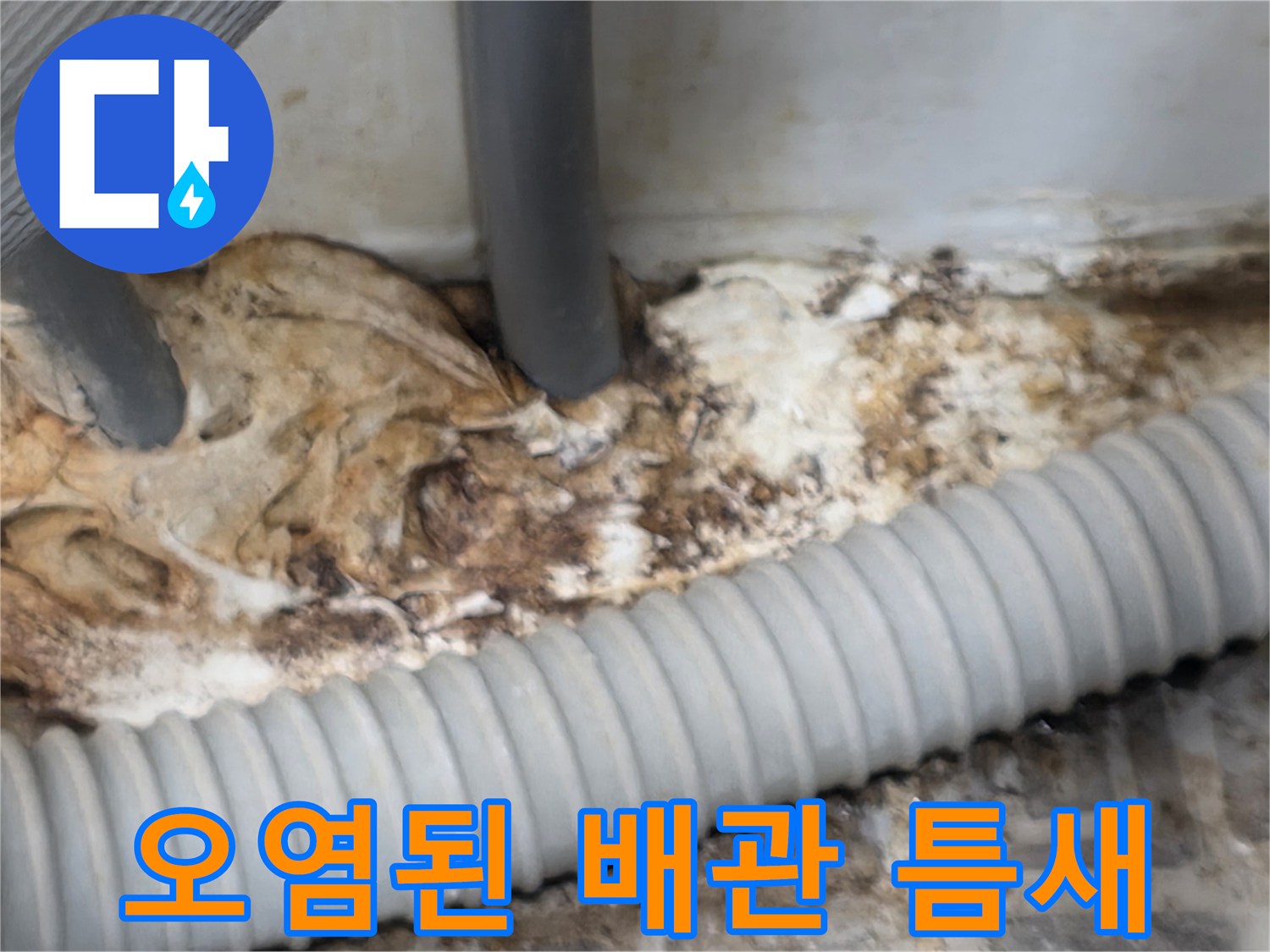 배관-연결-부위의-심각한-방수층-손상-및-이물질