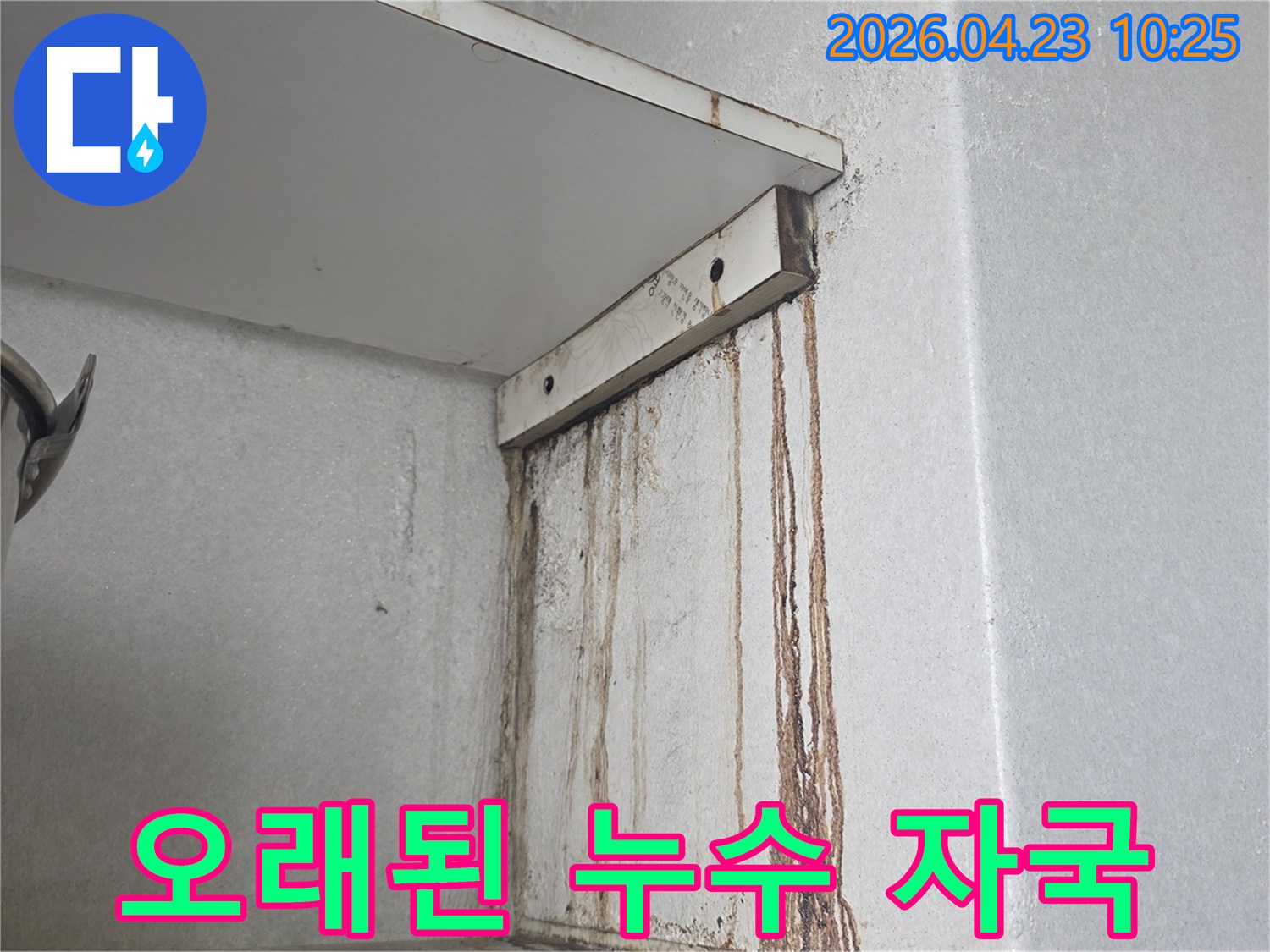 벽에-생긴-심각한-물때와-곰팡이-자국-사진