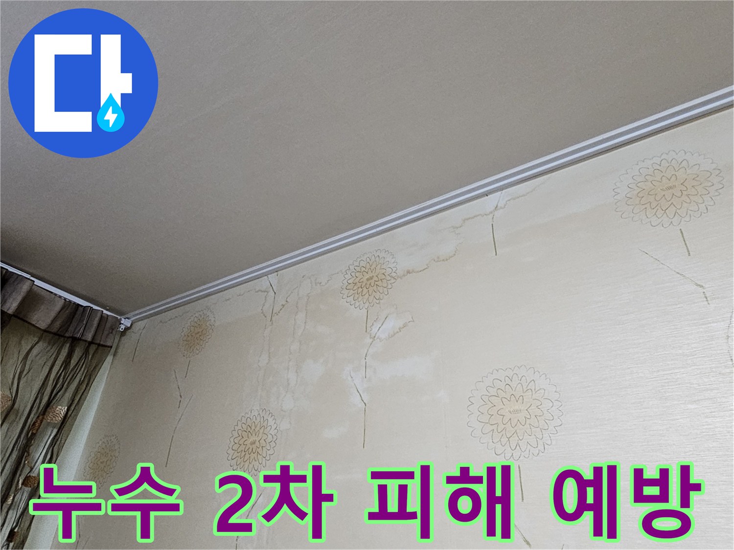 벽지에 스며든 물은 곰팡이뿐만 아니라-전기 합선 등 2차 피해로 이어질 수 있으므로-빠른 진단이 필수적입니다.