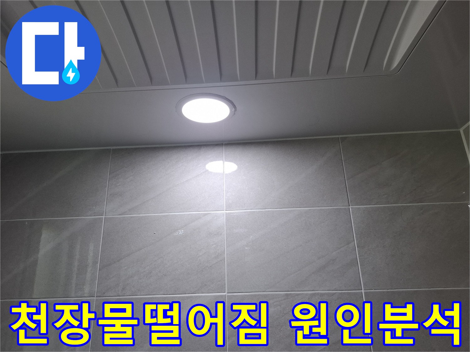 분당-지역의-화장실-천장에서-물이-떨어지는-현상으로-인해-조명-주변을-확인하며-원인-분석을-진행하고-있습니다