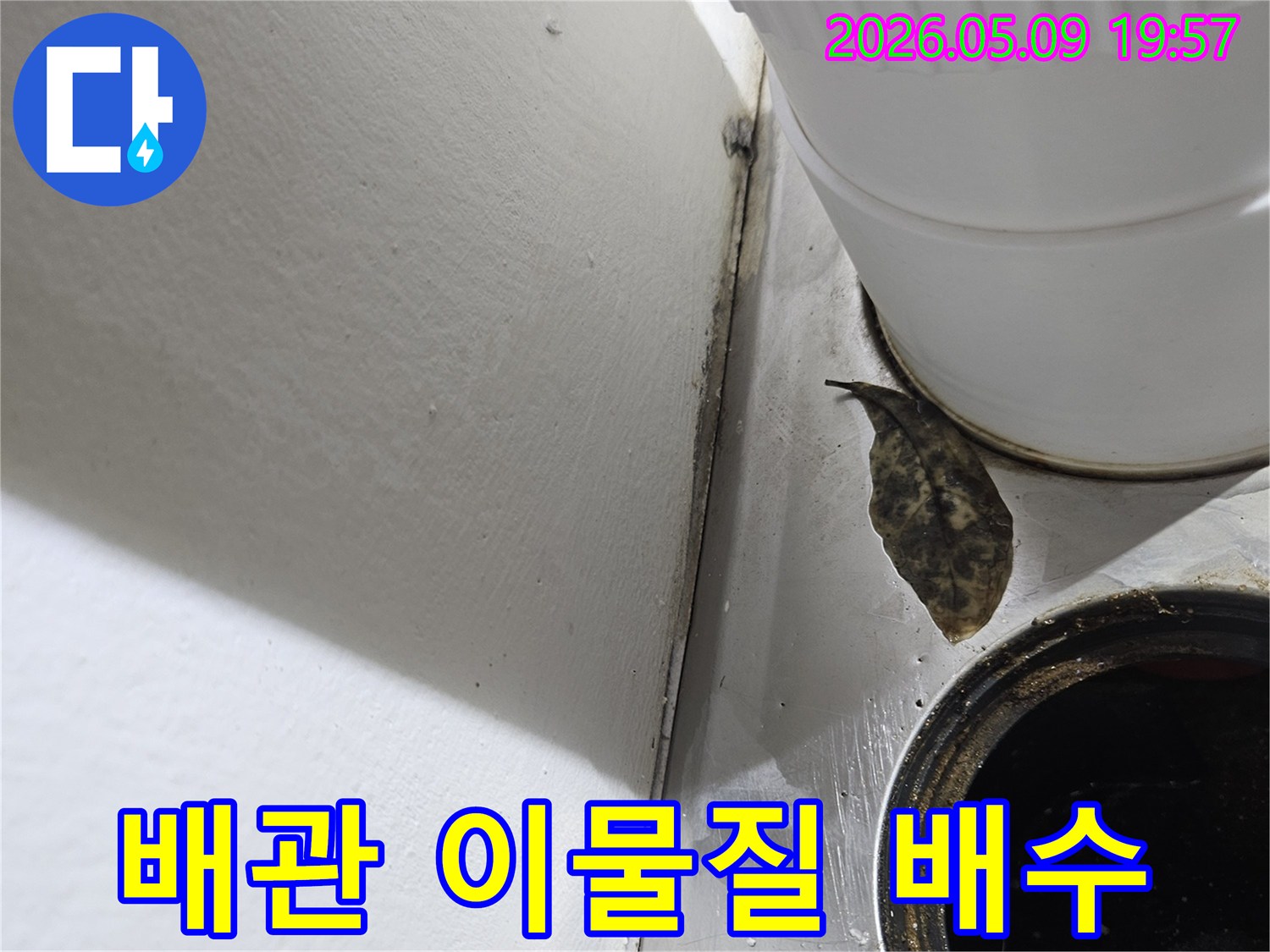 배수관 주변의-이물질은-배수 불량을-유발하여-누수 문제로-이어질 수 있습니다.