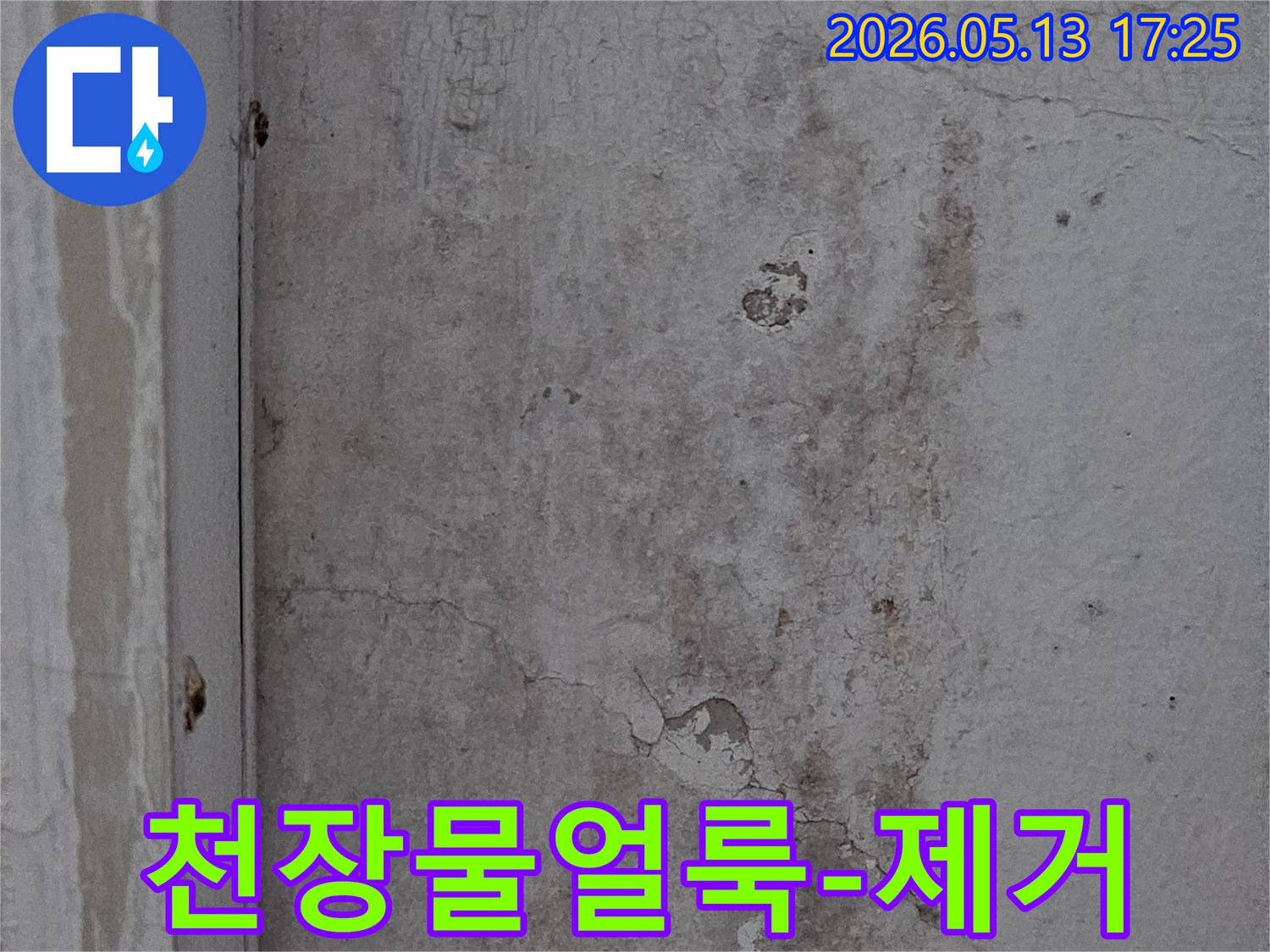 의정부-신곡신일1차-아파트-천장의-누수-얼룩과-벽면의-손상-상태