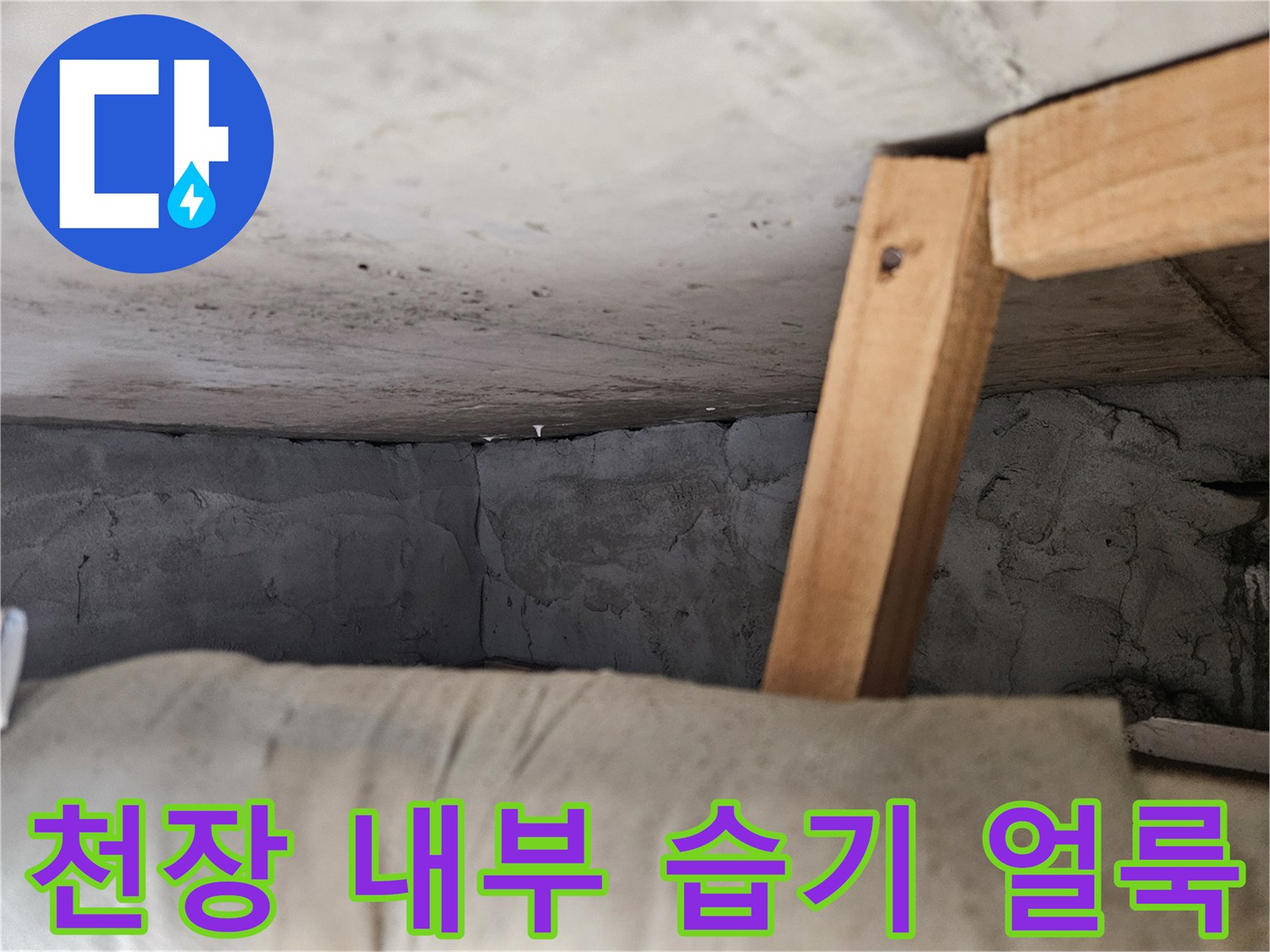 습기로-오염된-천장-콘크리트-표면-모습