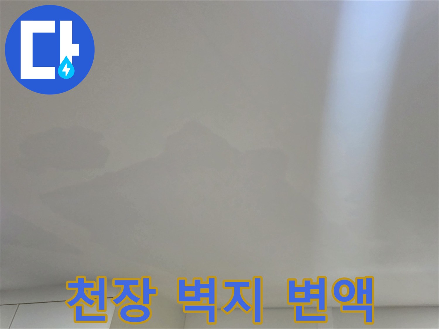 아파트 거실-천장지 젖음 및 얼룩 발생 부위