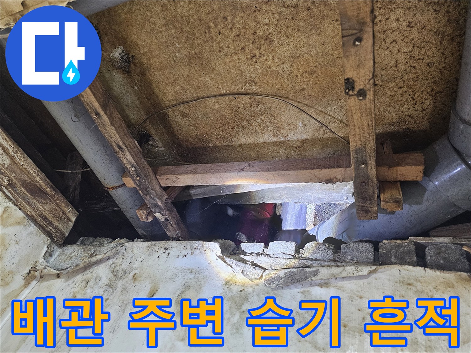 천장-내부-배관-주변의-습기-및-오염-흔적-상세-사진