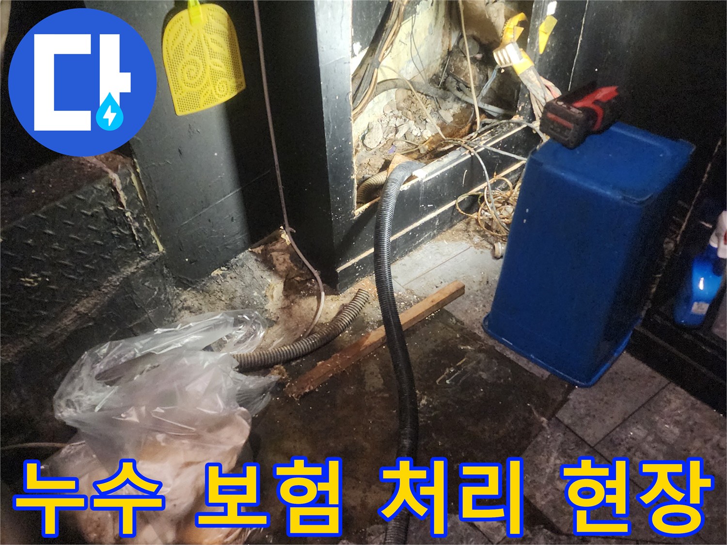 누수-탐지-및-보수-작업이-진행된-현장에서-보험-처리를-위한-자료를-준비하는-모습