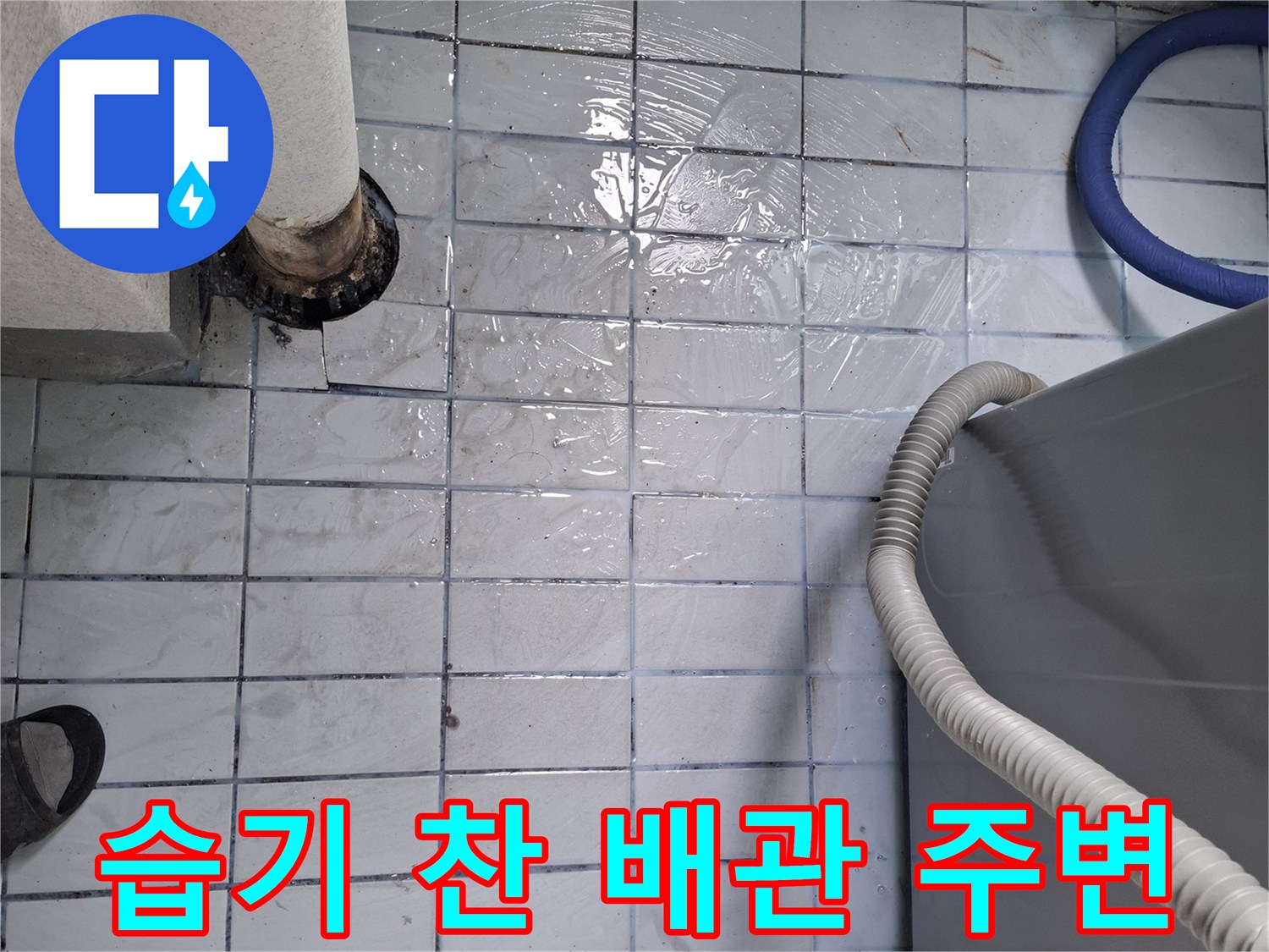 오염되고-축축한-우수관-주변-타일