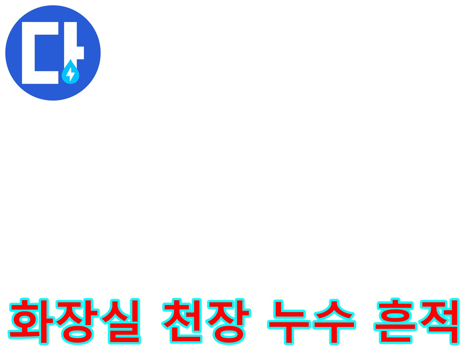인천 연수구 화장실 천장 부근에 발생한 물샘 흔적 이미지