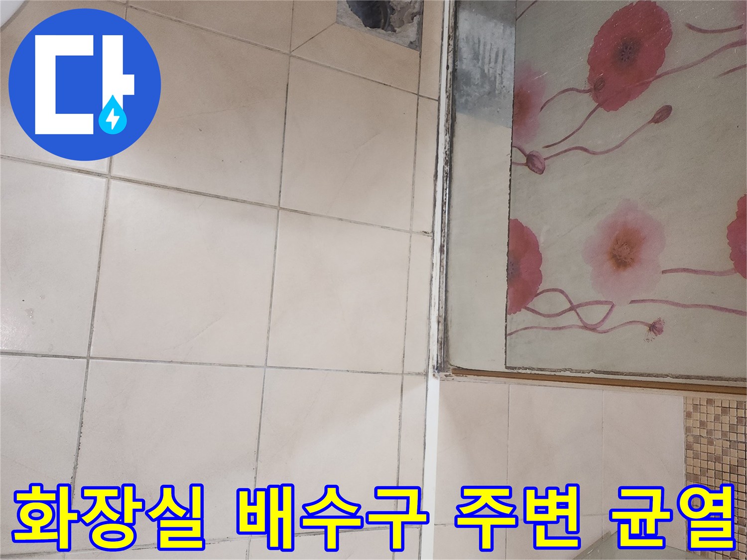 연수구 현장-배수구 인근 타일 사이의 노후된 상태