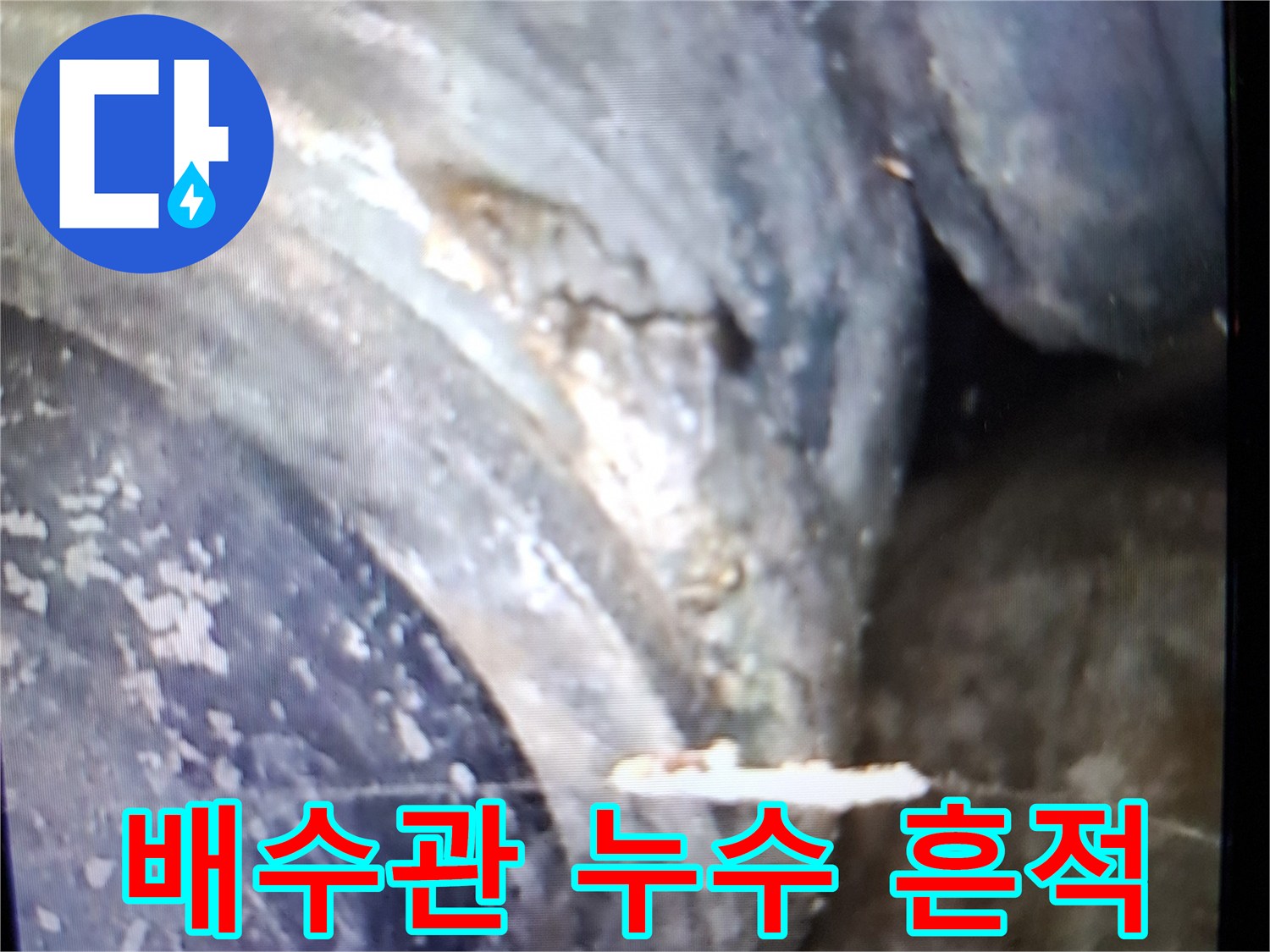 내시경으로 본-배수관 연결부의 물샘 현상