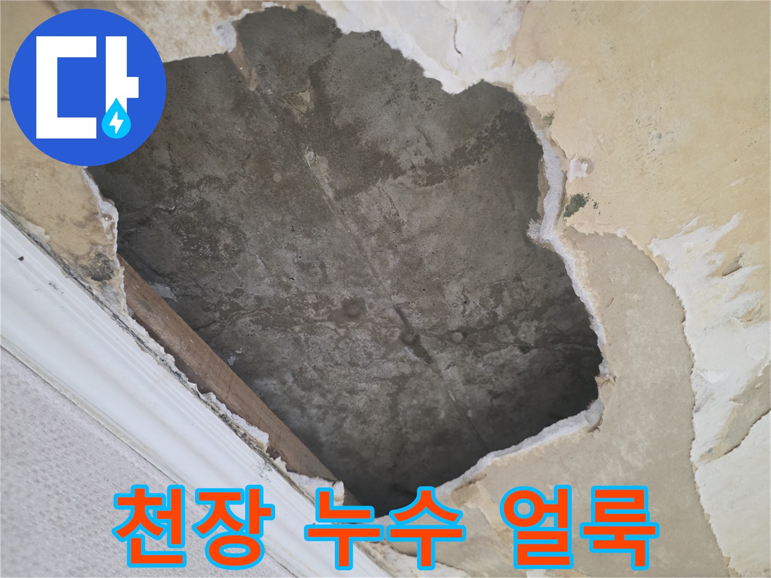 구리 수택동 현장의-천장 내부 물샘 흔적 및 얼룩 상태