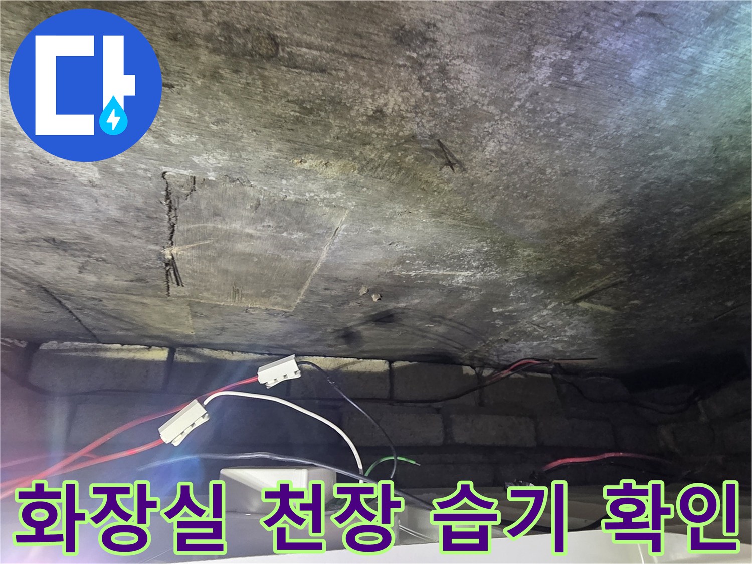 광주-신현동-화장실-천장의-물얼룩과-곰팡이