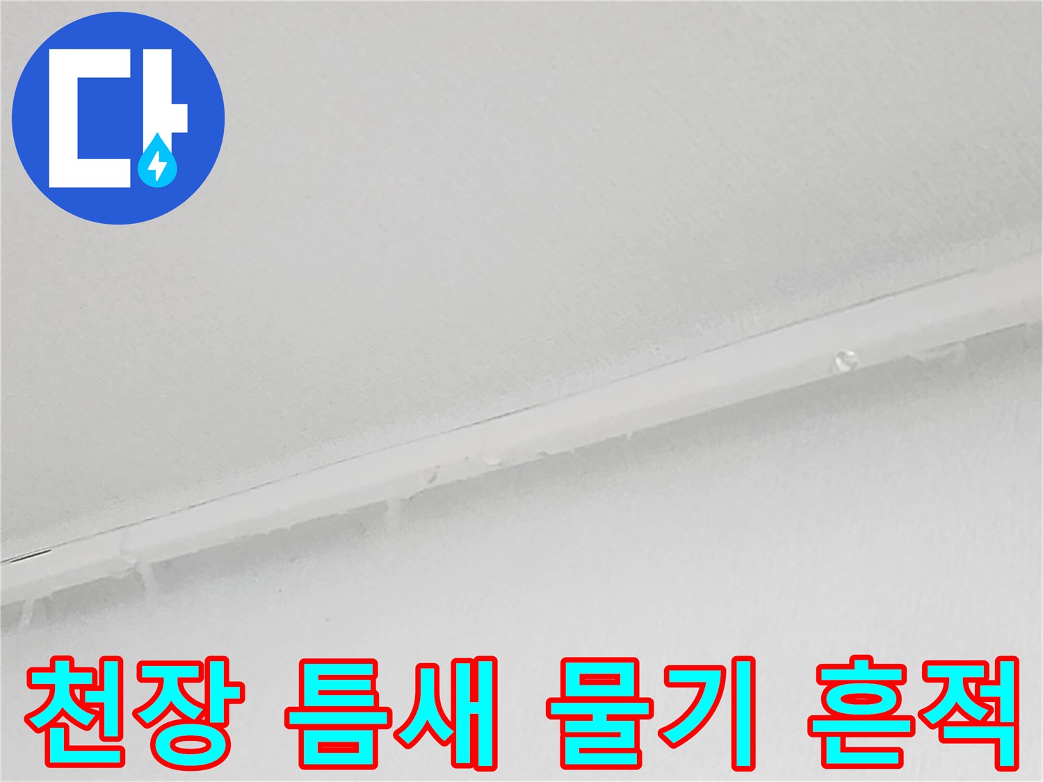 아랫집 거실과 화장실 사이-천장 이음새 습기 현상