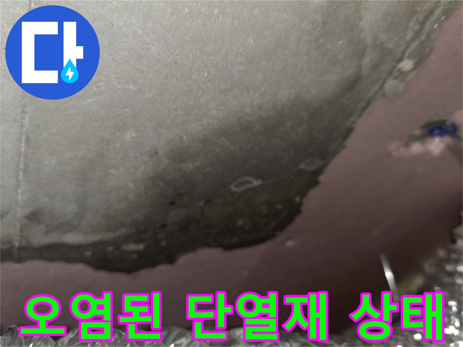 곰팡이가-번진-천장-단열재-현장-모습