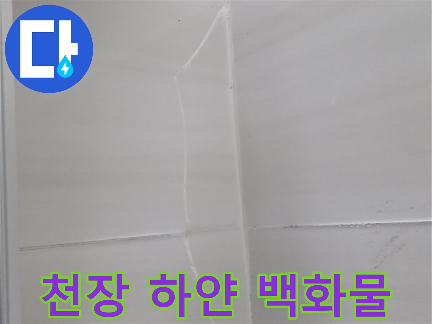 천장-슬라브-부위의-백화-현상-근접-사진