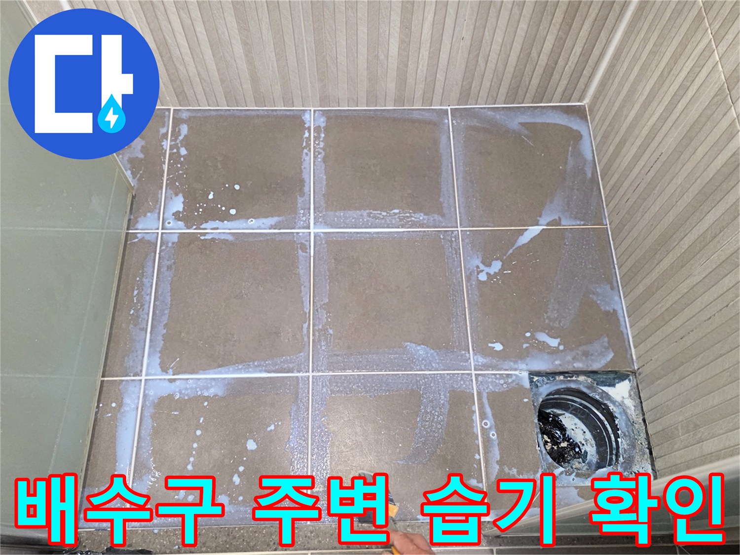 기흥구 현장-욕실 유가 주변 타일의 백화 및 물샘 증상 촬영