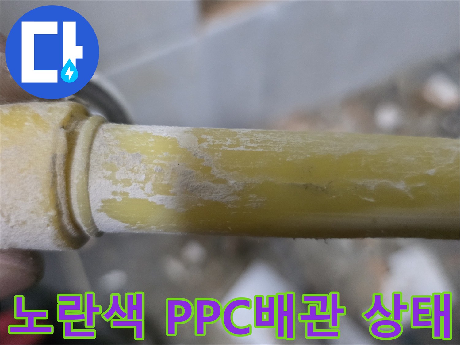 성북구-정릉동-세탁실-매립된-노란색-PPC-배관-누수-부위