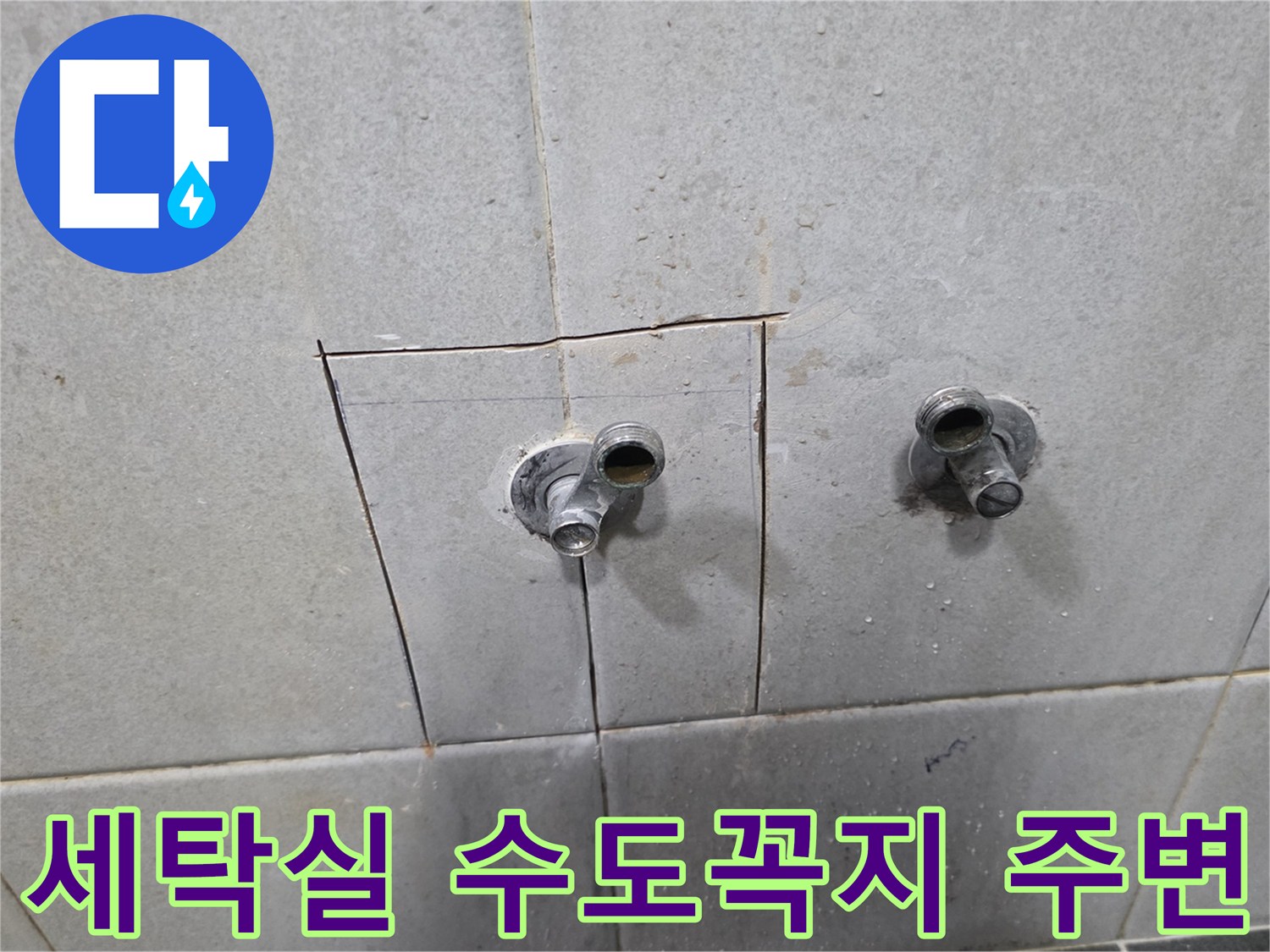 성북구 정릉동 세탁실 벽면 수도꼭지 부근 배관 노출 상태