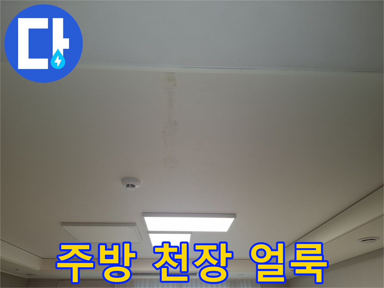 서대문구 주방 천장에 발생한 누수 흔적과 얼룩 상태