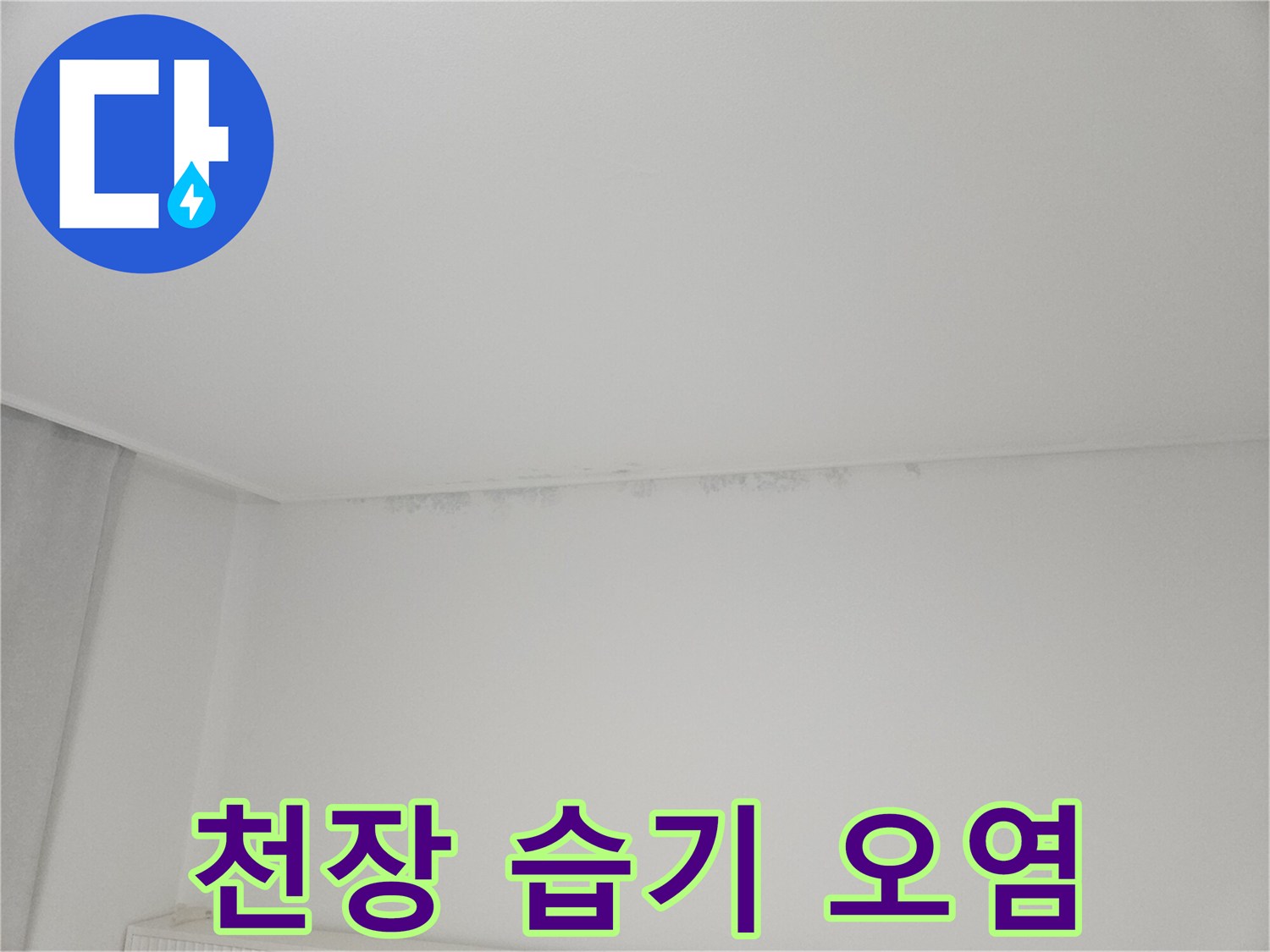천장-경계-부분의-습기로-된-벽지-상태